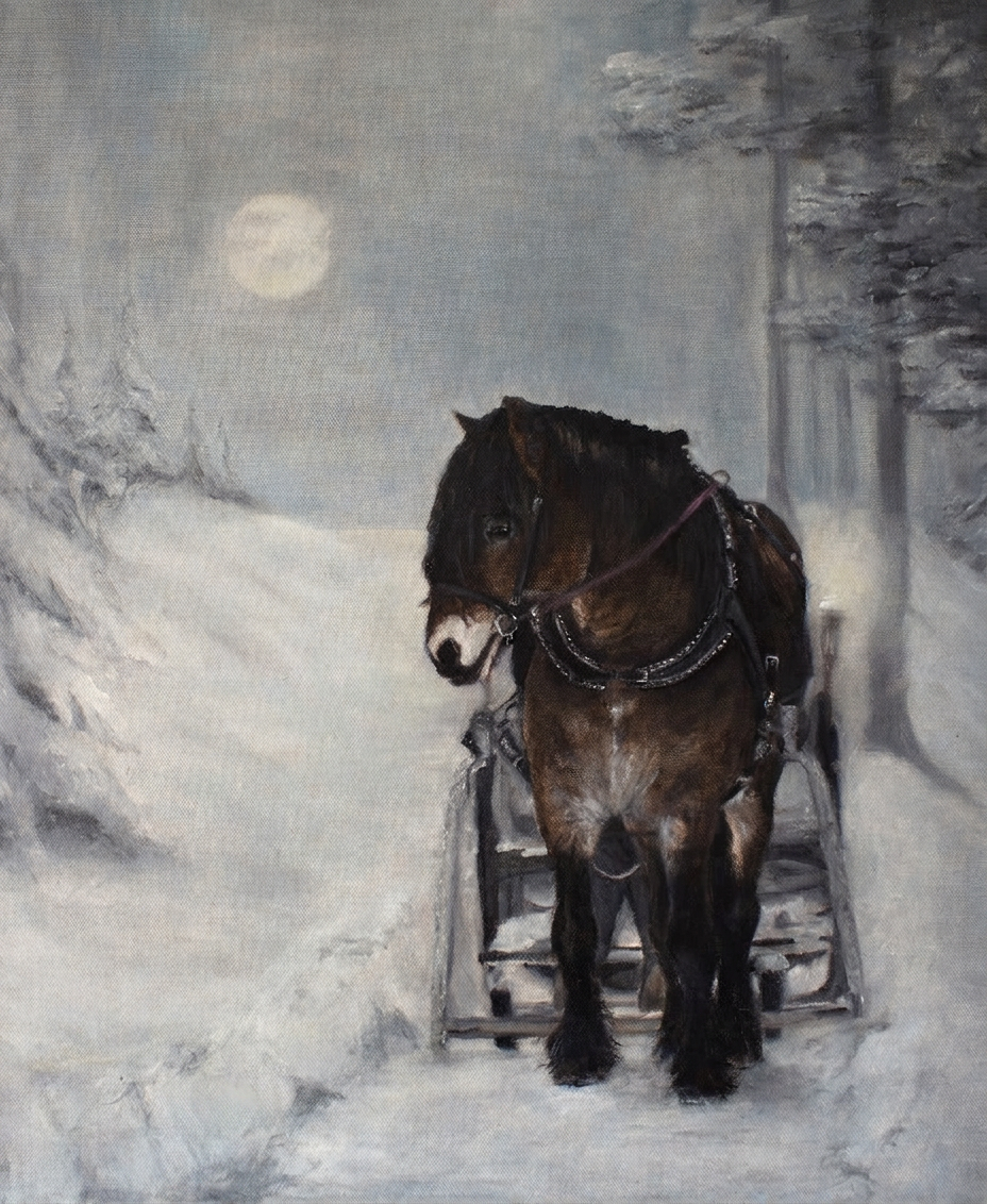 Sleigh ride at dusk